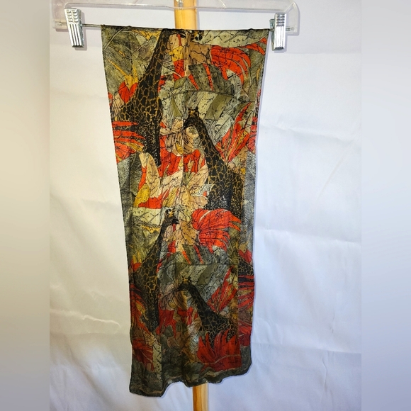 Liz Claiborne Accessories - Vintage Giraffe Liz Claiborne Silk Scarf